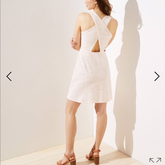 LOFT cris cross back dress with pockets - Picture 2 of 10